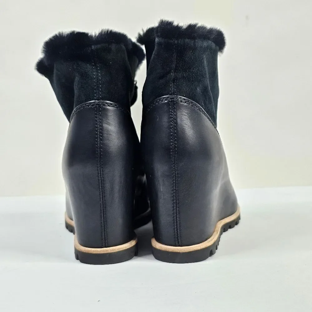 NWOB UGG Black Alasdair  Waterproof Leather Wedge Booties